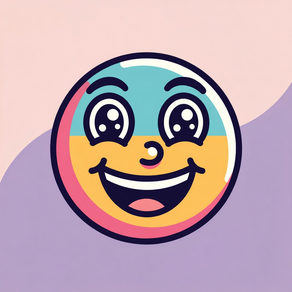 Colorful Smiling Cartoon Face Colorful Smiling Cartoon Face