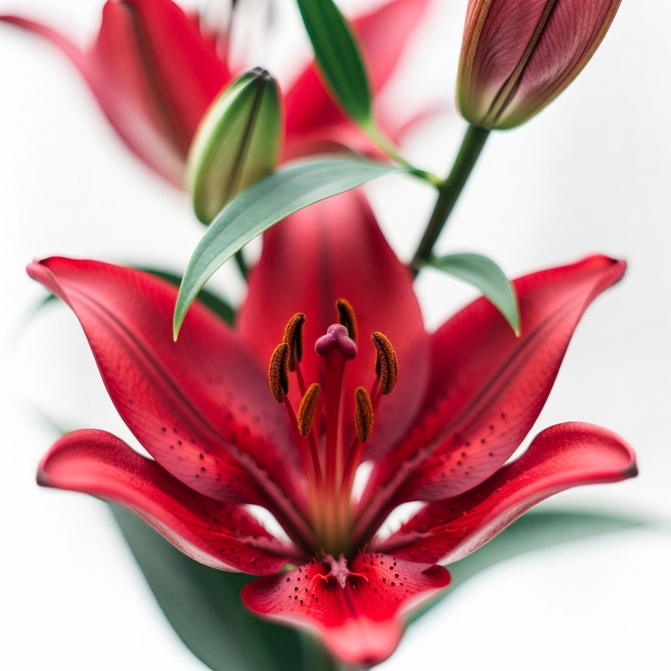 Red Lily Flowers with Buds Red Lily Flowers with Buds