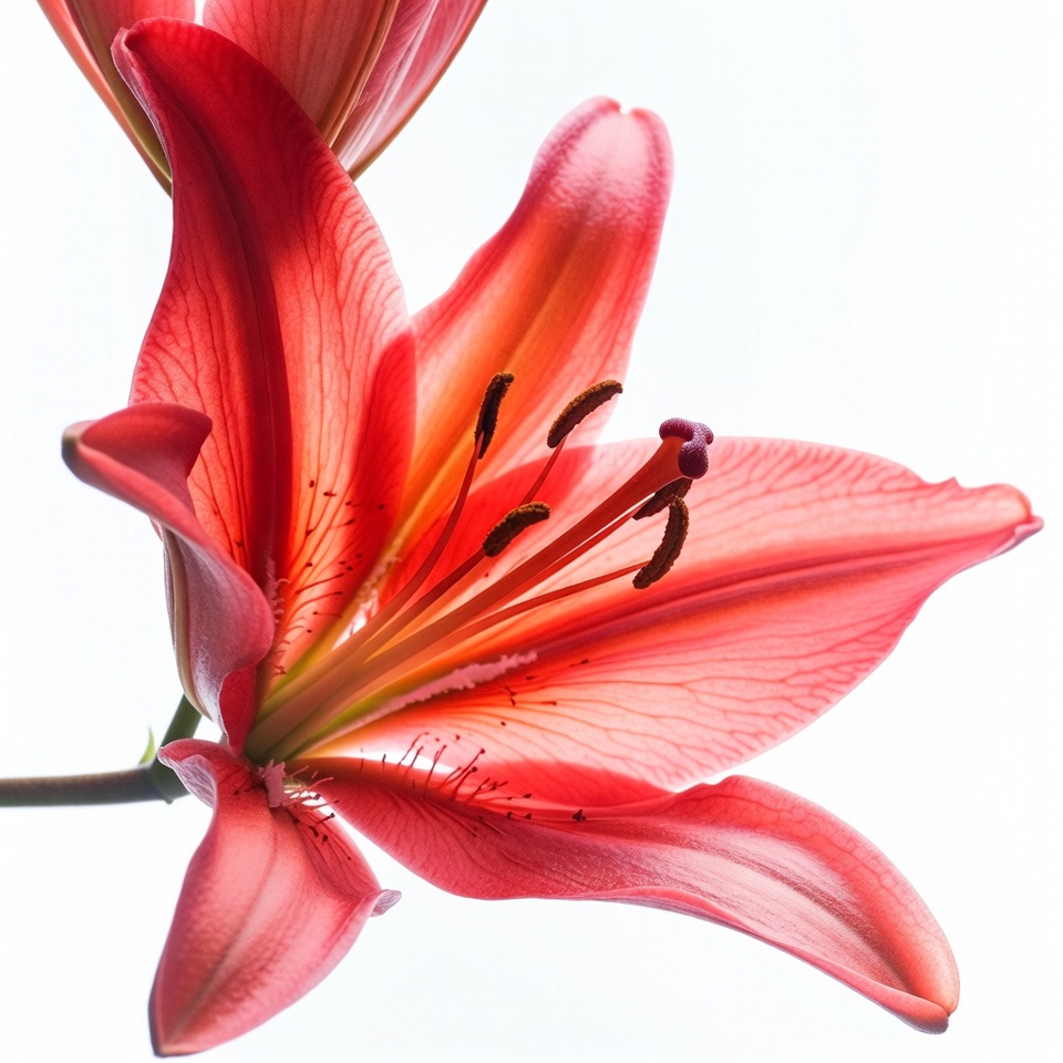 Vibrant Red Lily Flower Vibrant Red Lily Flower