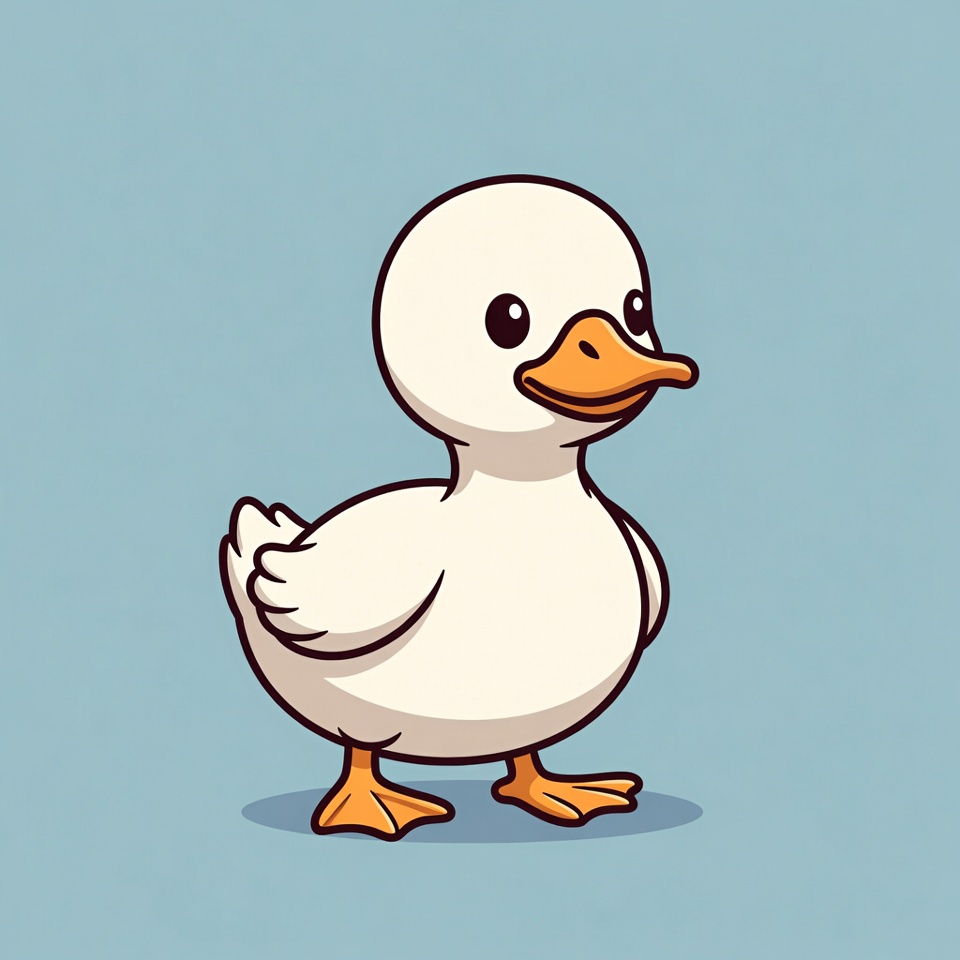 Cute white duckling illustration Cute white duckling illustration