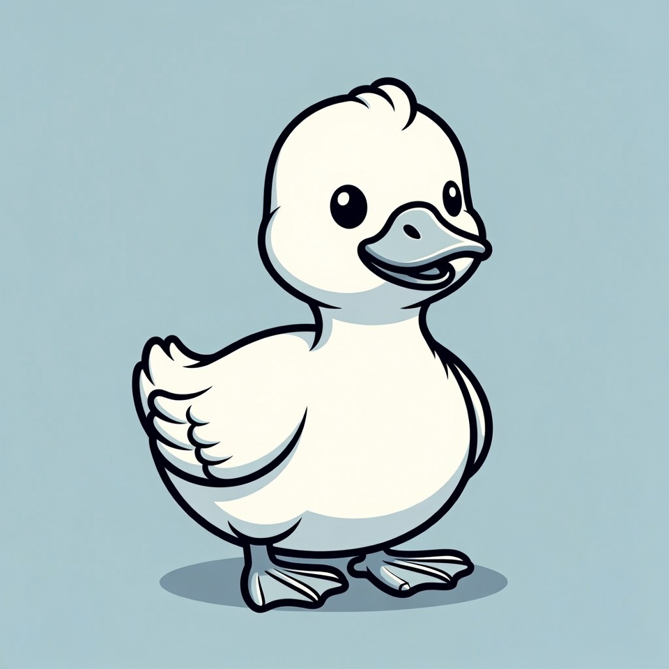 Cute white duckling illustration Cute white duckling illustration