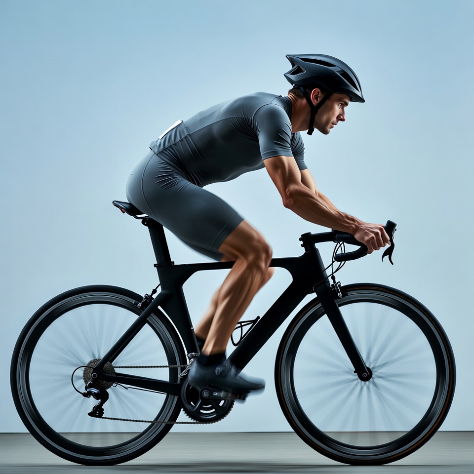 Man cycling on racing bike Man cycling on racing bike