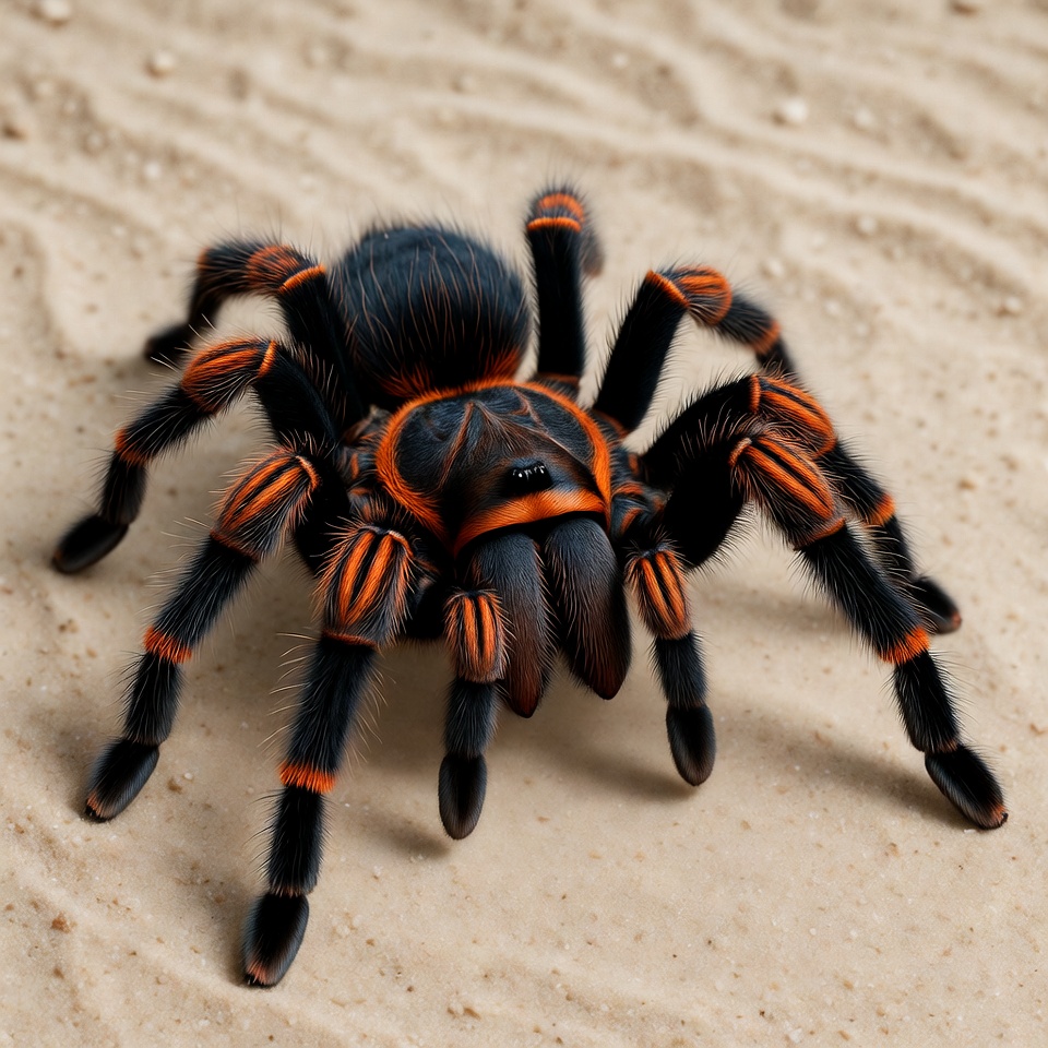 Orange Baboon Tarantula on Sand Orange Baboon Tarantula on Sand