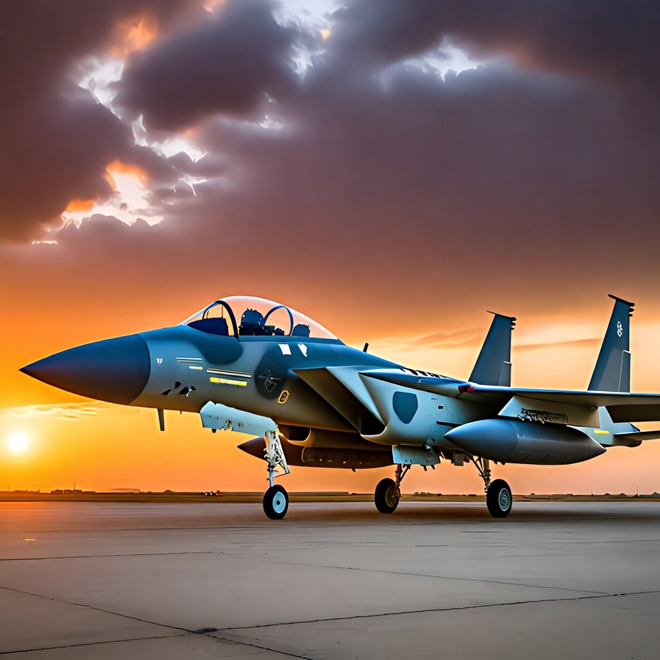 F-15 Fighter Jet at Sunset F-15 Fighter Jet at Sunset