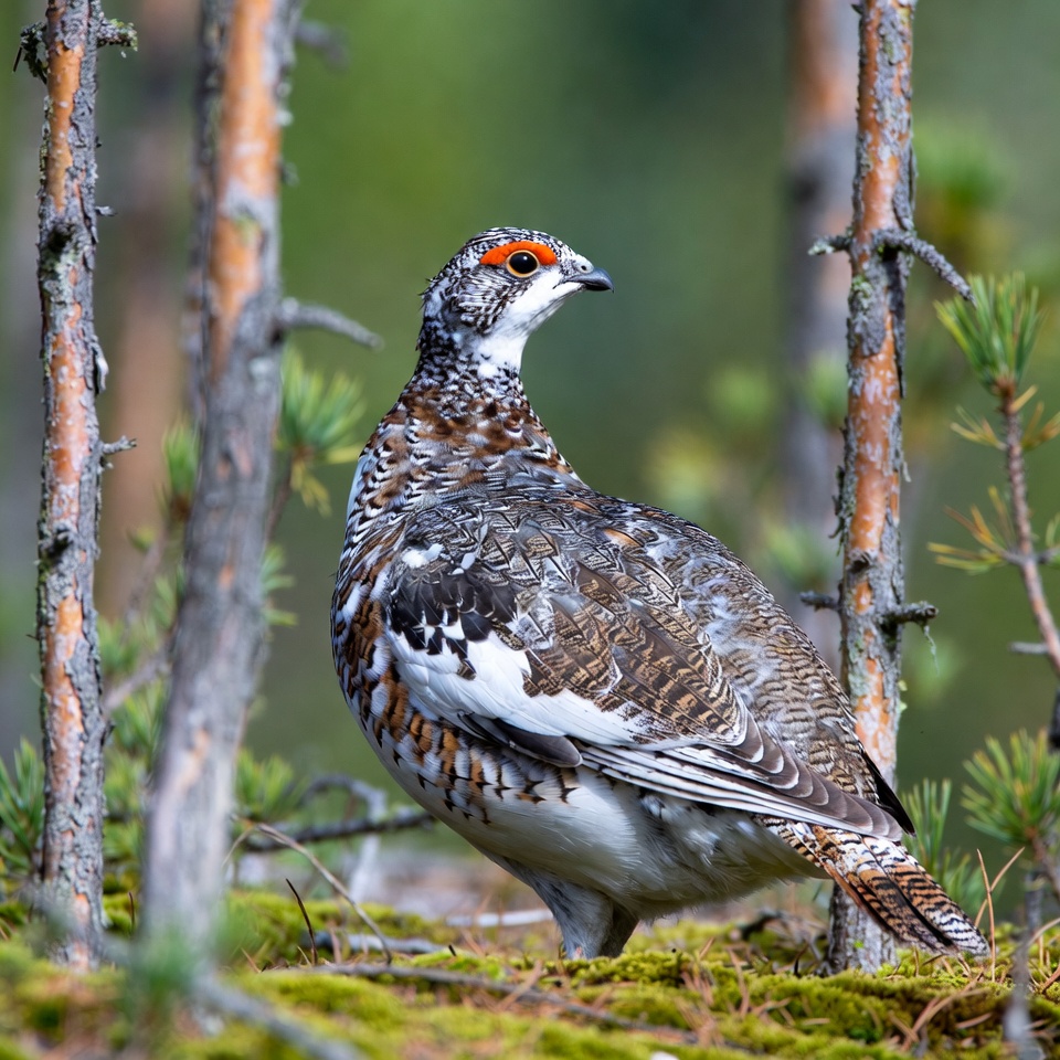 Willow Ptarmigan in Forest Willow Ptarmigan in Forest