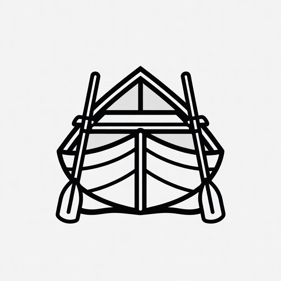 Rowboat with oars illustration Rowboat with oars illustration