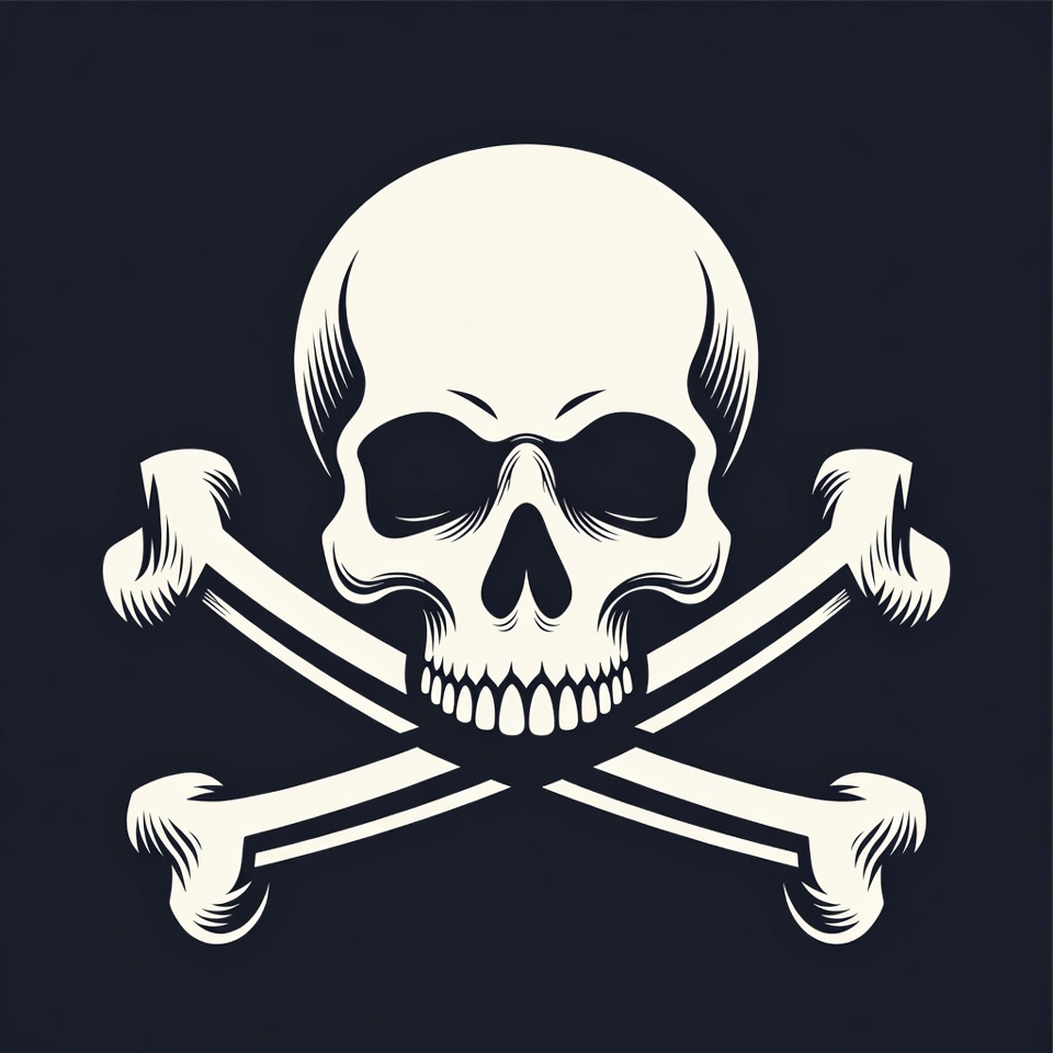 White Skull and Crossbones Symbol White Skull and Crossbones Symbol