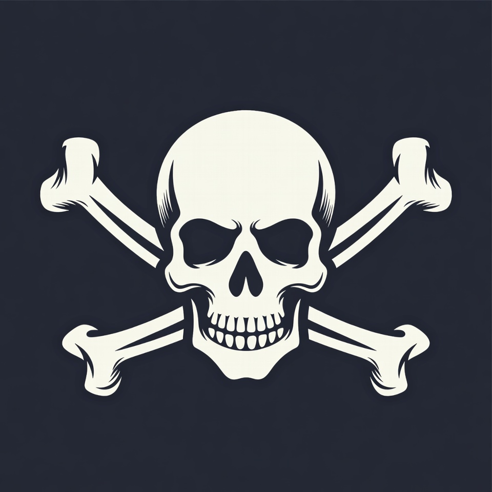 Skull and Crossbones Illustration Skull and Crossbones Illustration