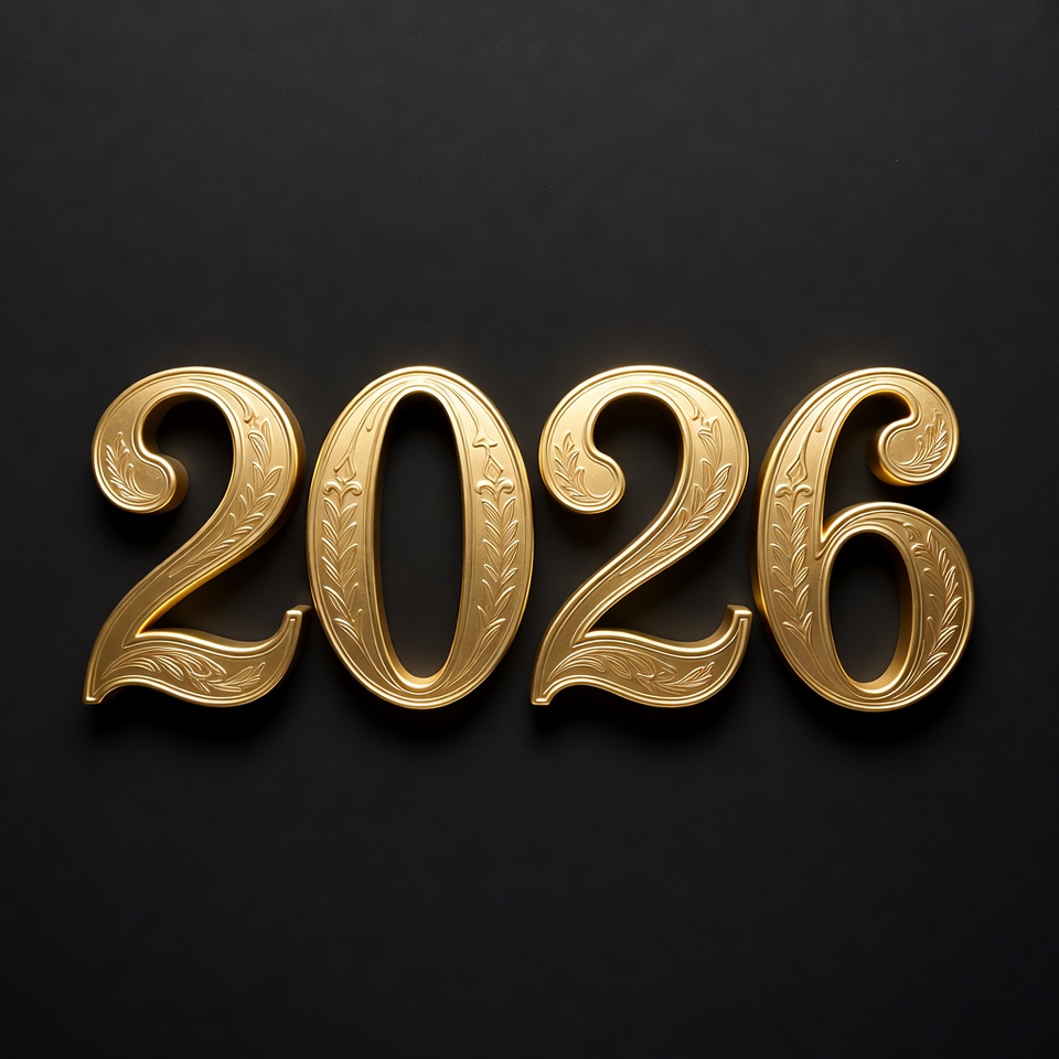 Golden 2026 Numbers on Black Golden 2026 Numbers on Black