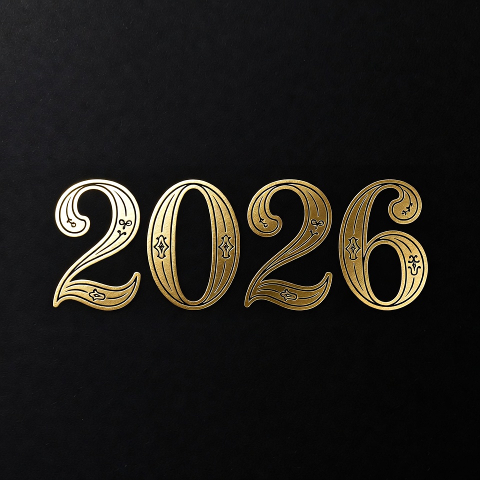 Golden 2026 on Black Background Golden 2026 on Black Background