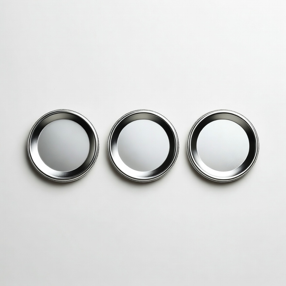 Three Silver Jar Lids Three Silver Jar Lids