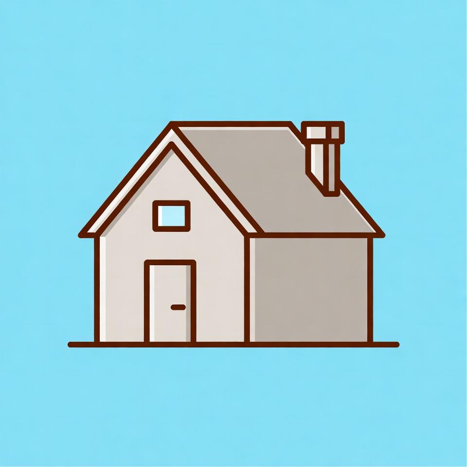 Cartoon house on blue background Cartoon house on blue background
