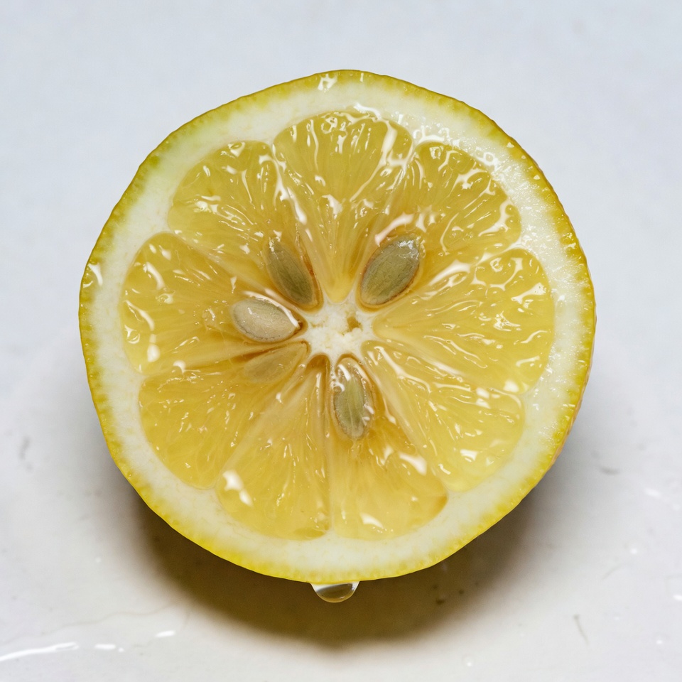 Sliced Lemon on White Background Sliced Lemon on White Background