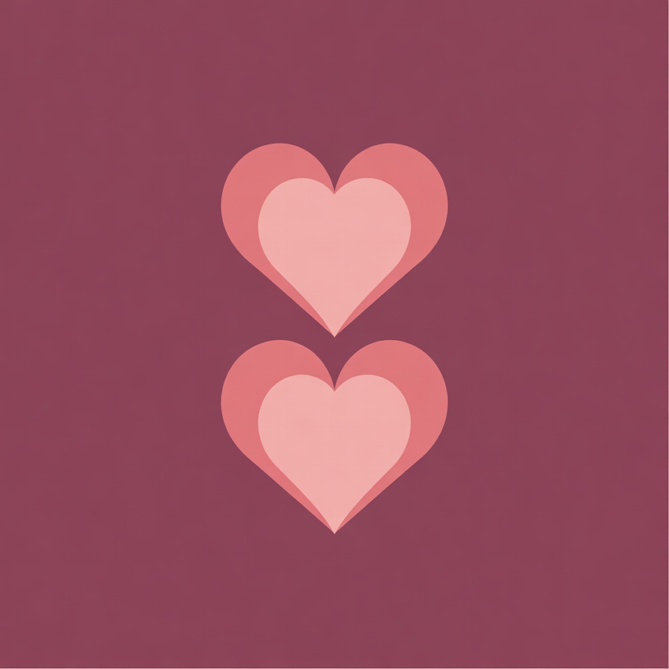 Two Overlapping Pink Hearts Two Overlapping Pink Hearts