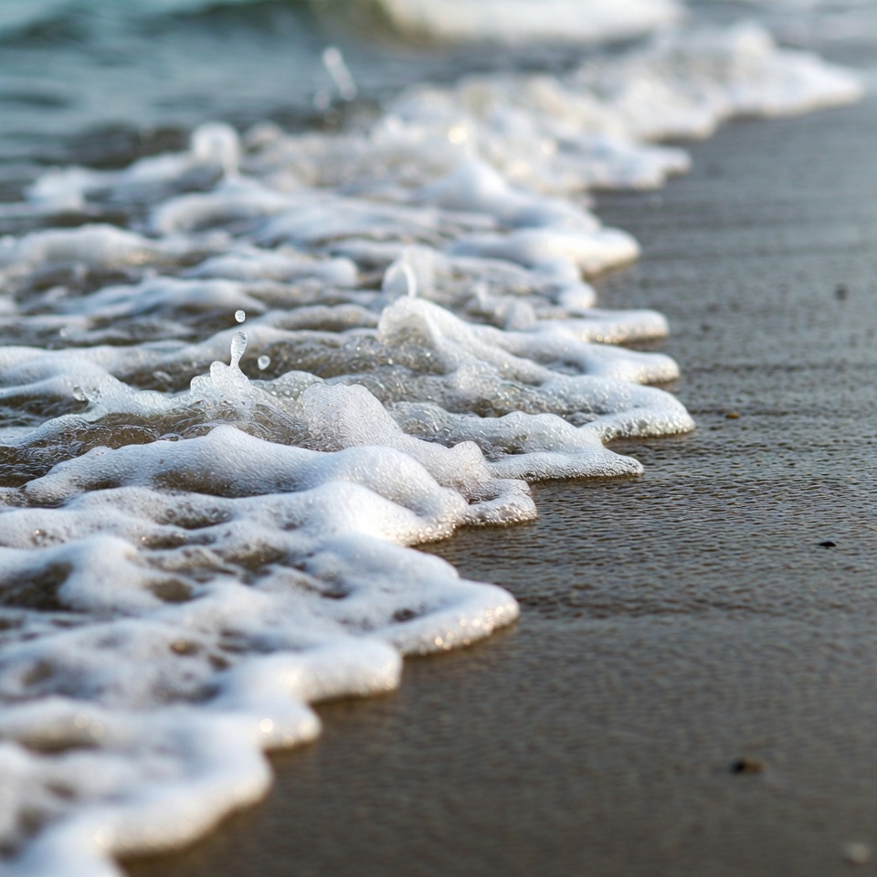 Ocean waves crashing on sandy beach Ocean waves crashing on sandy beach