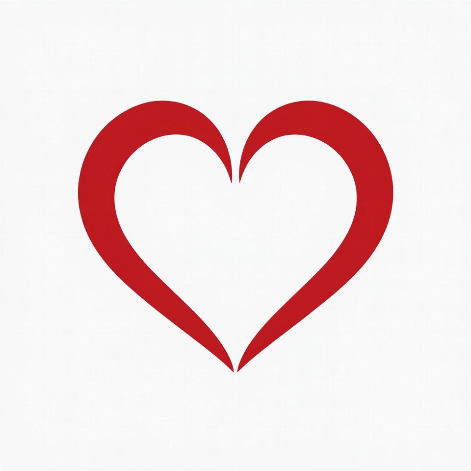 Red Heart Outline Icon Red Heart Outline Icon