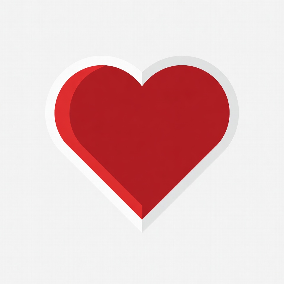 Red Heart Sticker Illustration Red Heart Sticker Illustration