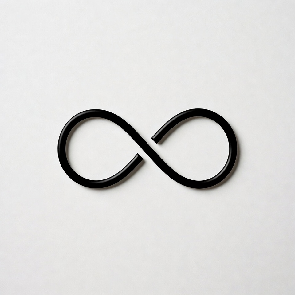 Black infinity symbol on white Black infinity symbol on white