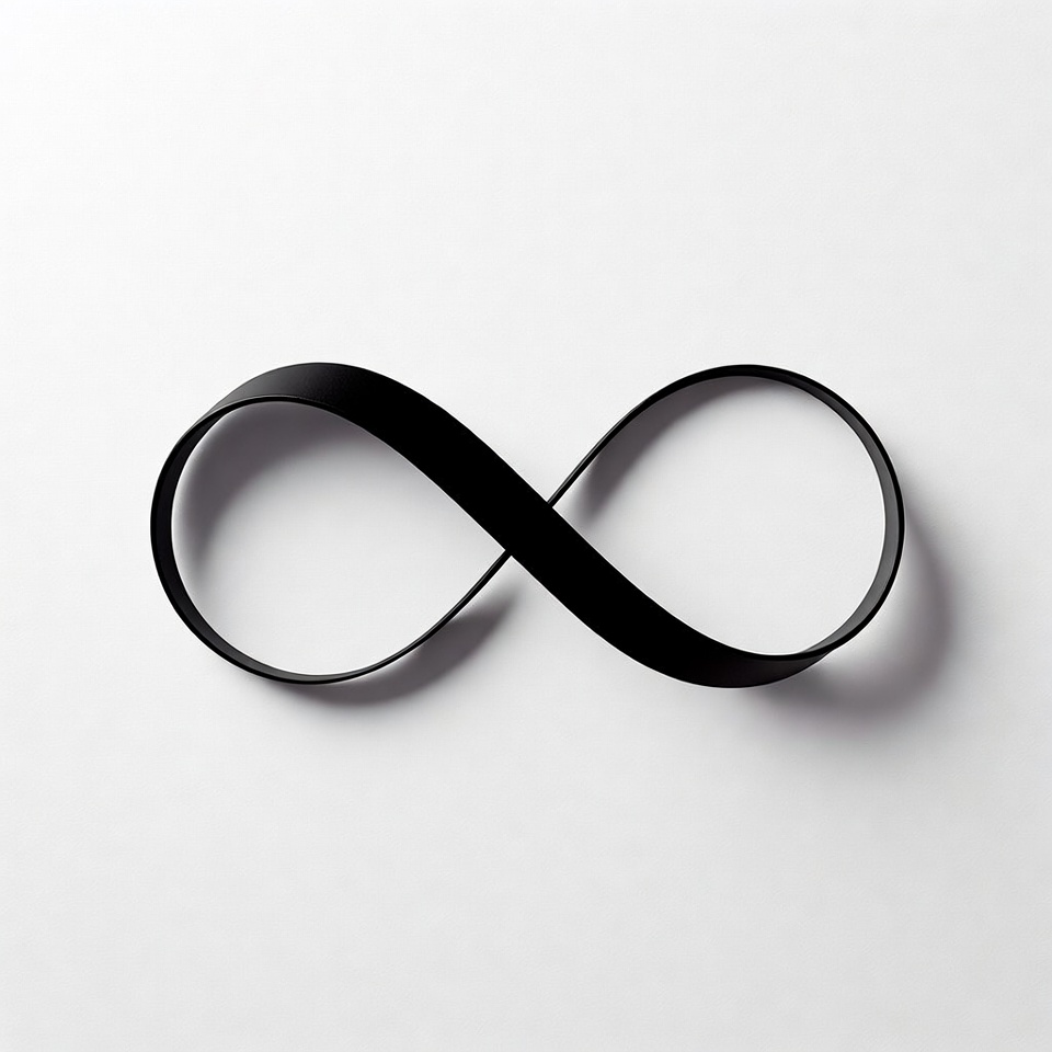 Black infinity symbol on white Black infinity symbol on white