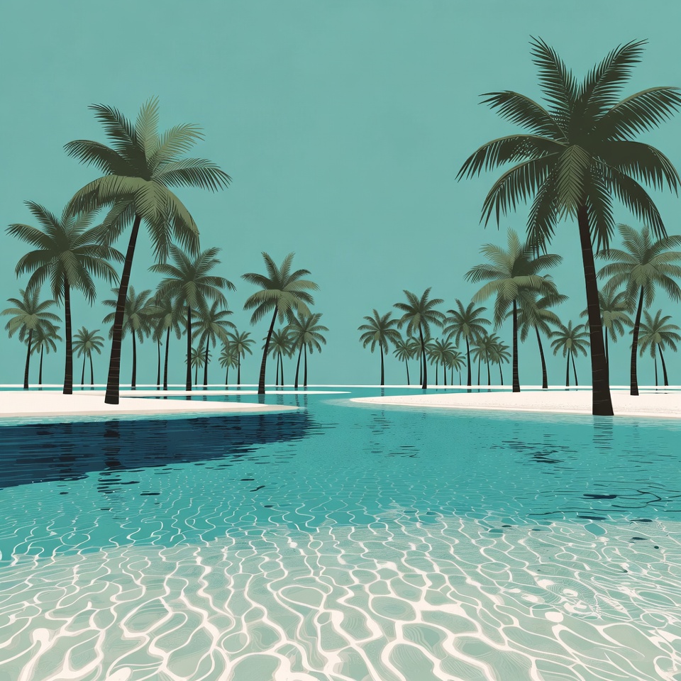 Tropical Palm Trees Lagoon Island Tropical Palm Trees Lagoon Island