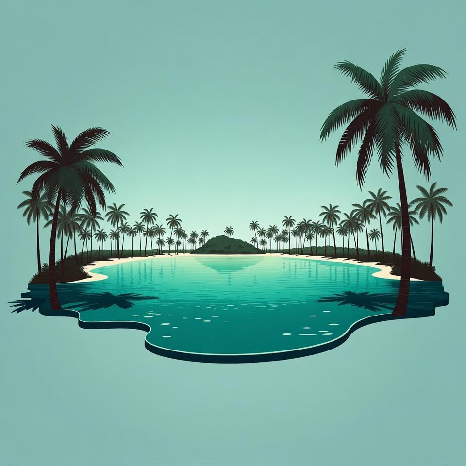 Tropical Island with Palm Trees Tropical Island with Palm Trees