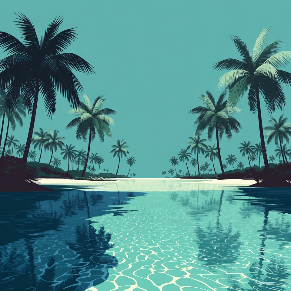 Tropical Palm Trees Beach Lagoon Tropical Palm Trees Beach Lagoon