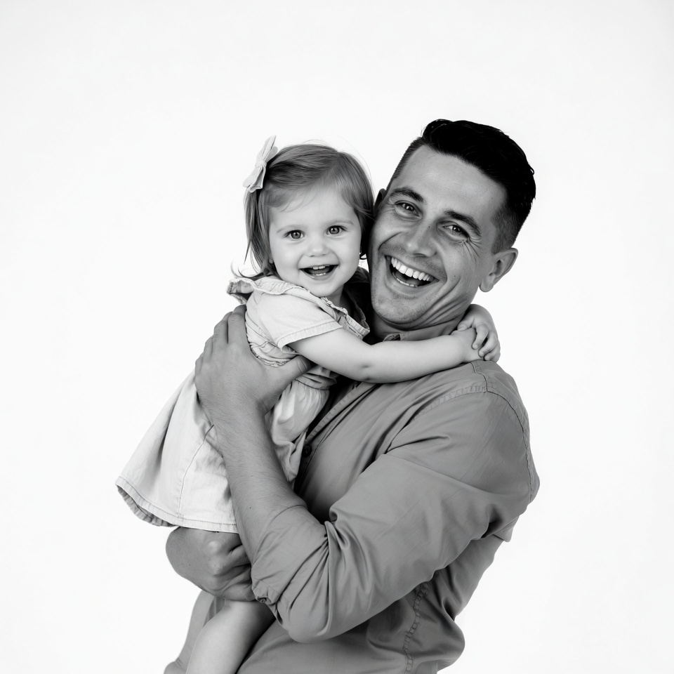 Father holding smiling baby girl Father holding smiling baby girl