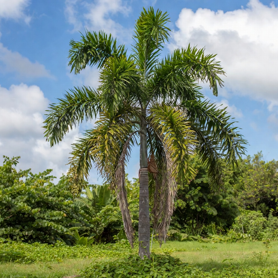 Tall foxtail palm tree outdoors Tall foxtail palm tree outdoors