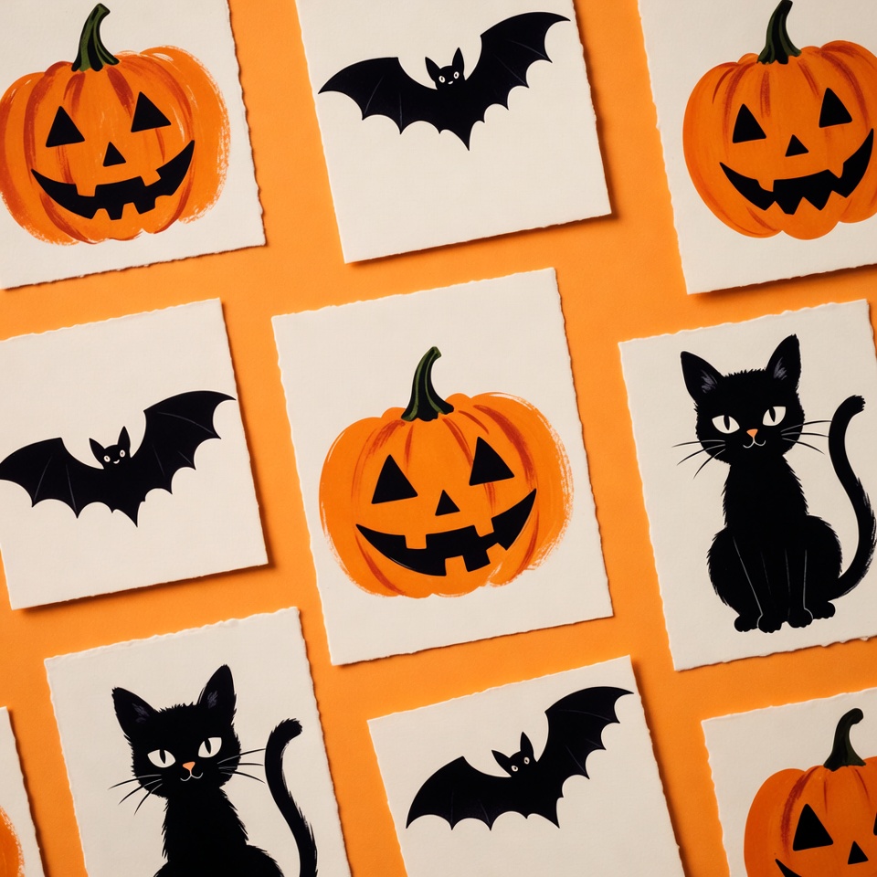 Halloween Clipart Cards with Pumpkins Bats Cats Halloween Clipart Cards with Pumpkins Bats Cats