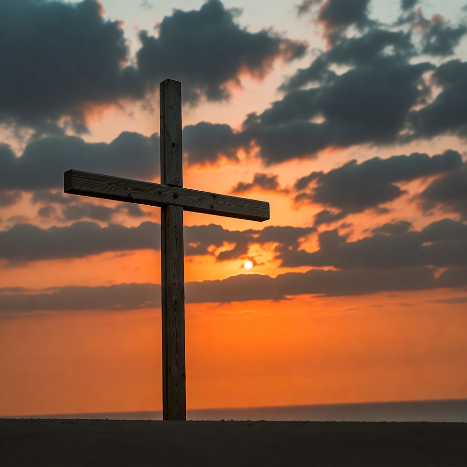Wooden Cross at Sunset Wooden Cross at Sunset