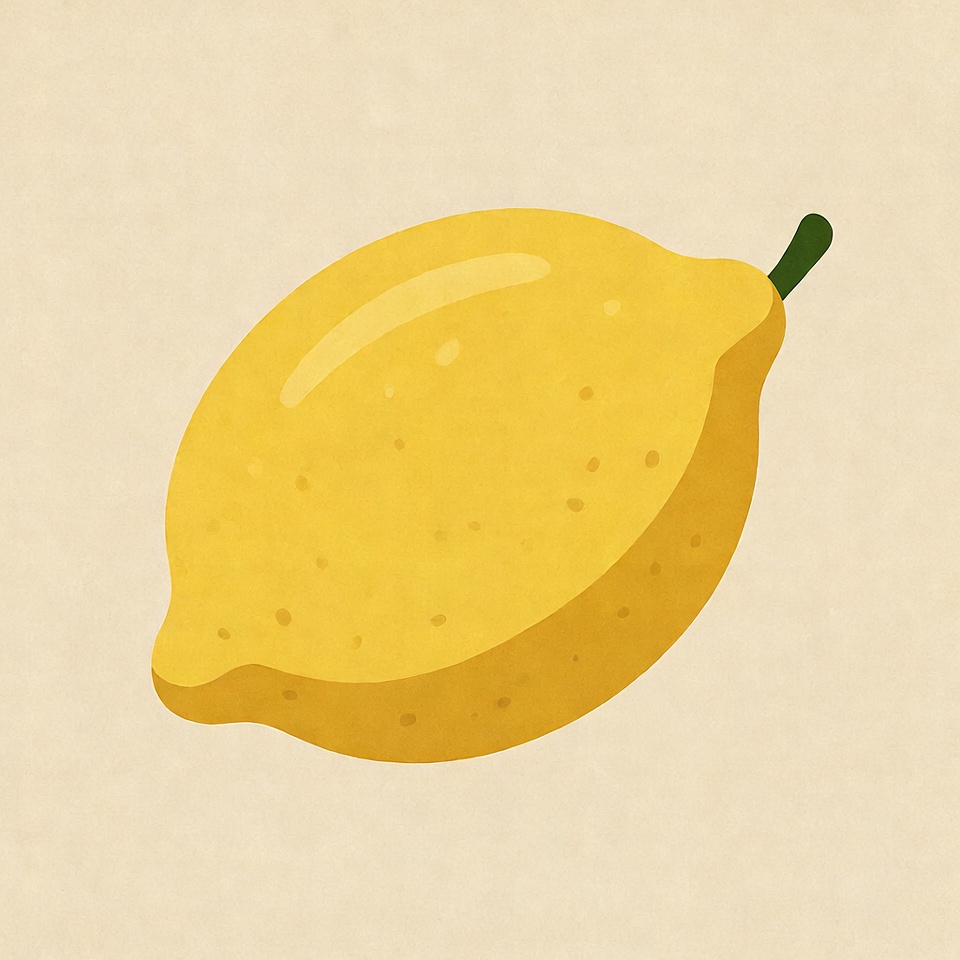 Yellow Lemon with Leaf Yellow Lemon with Leaf