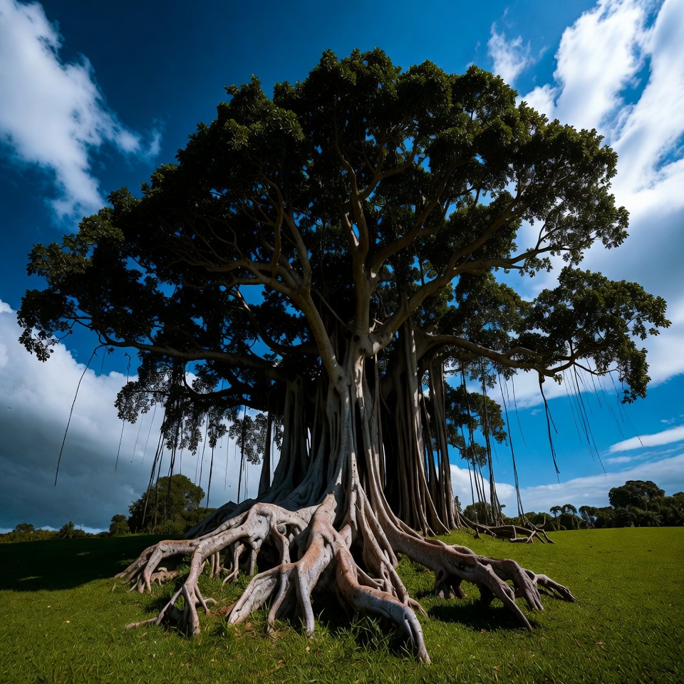 Massive Banyan Tree with Aerial Roots Massive Banyan Tree with Aerial Roots