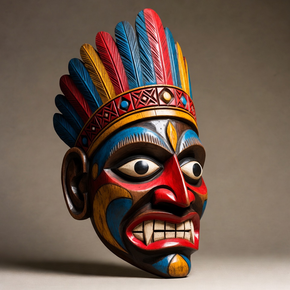 Colorful Indigenous Tribal Mask Colorful Indigenous Tribal Mask