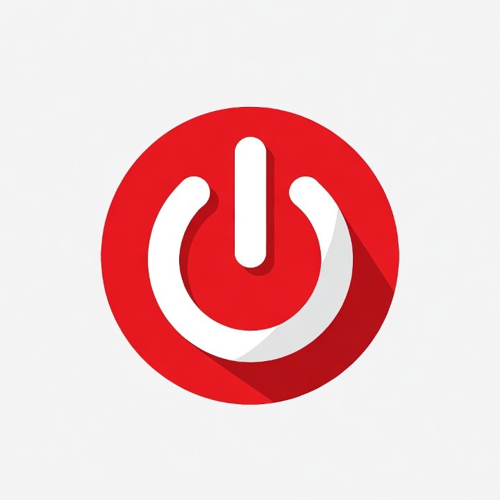 Red Power On Button Icon Red Power On Button Icon