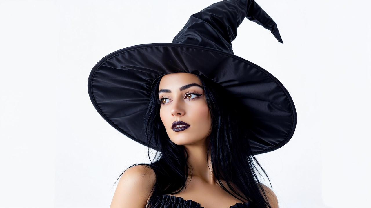 Woman wearing witch hat Woman wearing witch hat