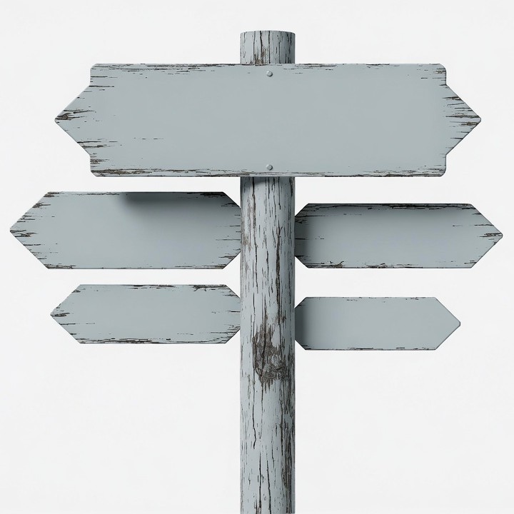 Blank Wooden Directional Signpost Blank Wooden Directional Signpost