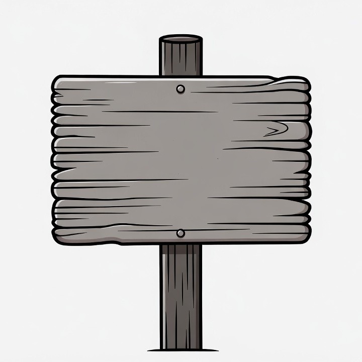Blank wooden sign on post Blank wooden sign on post
