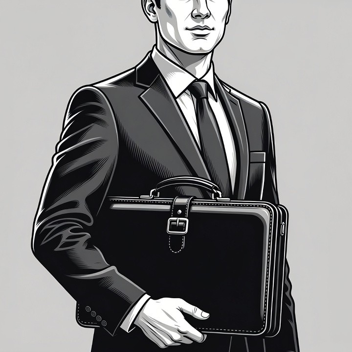 Businessman holding briefcase illustration Businessman holding briefcase illustration