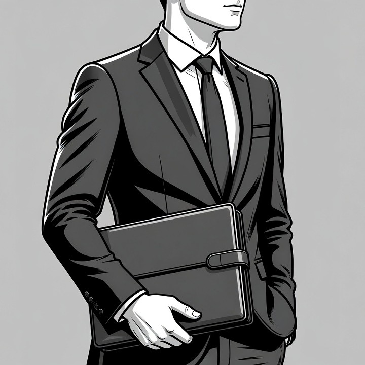 Man in suit holding briefcase Man in suit holding briefcase