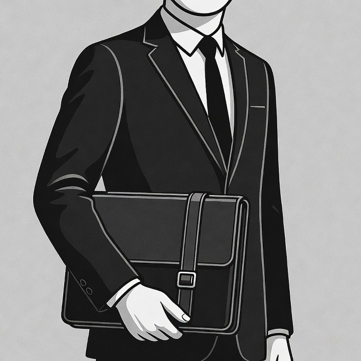 Man in suit holding briefcase Man in suit holding briefcase
