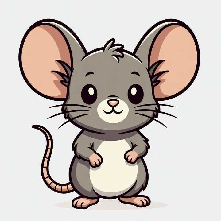 Cute cartoon gray mouse Cute cartoon gray mouse