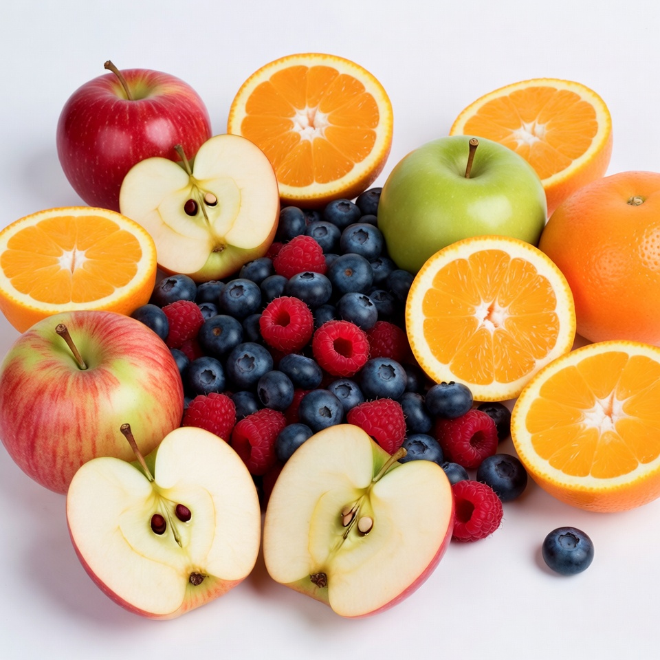 Fresh Apples Oranges Blueberries Arrangement Fresh Apples Oranges Blueberries Arrangement