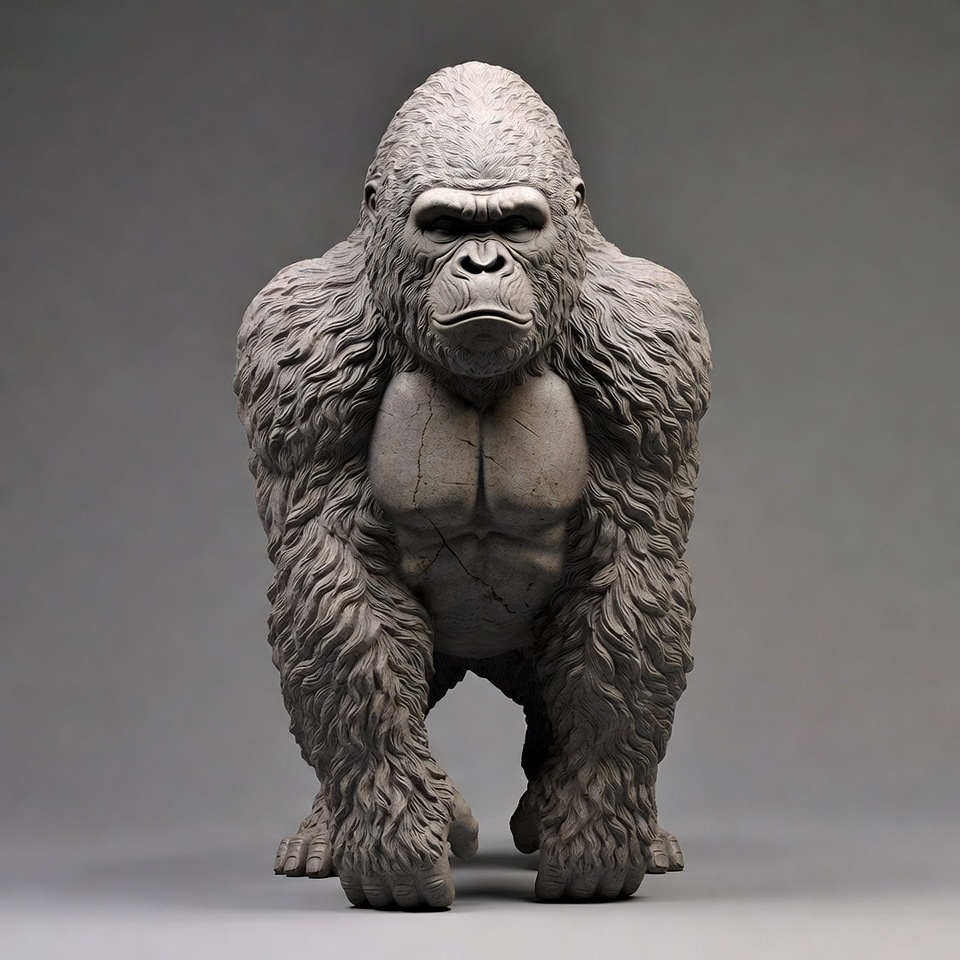 Sculpted Silverback Gorilla Statue Sculpted Silverback Gorilla Statue