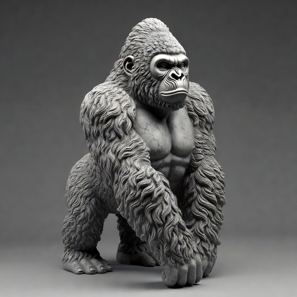Muscular silverback gorilla standing Muscular silverback gorilla standing