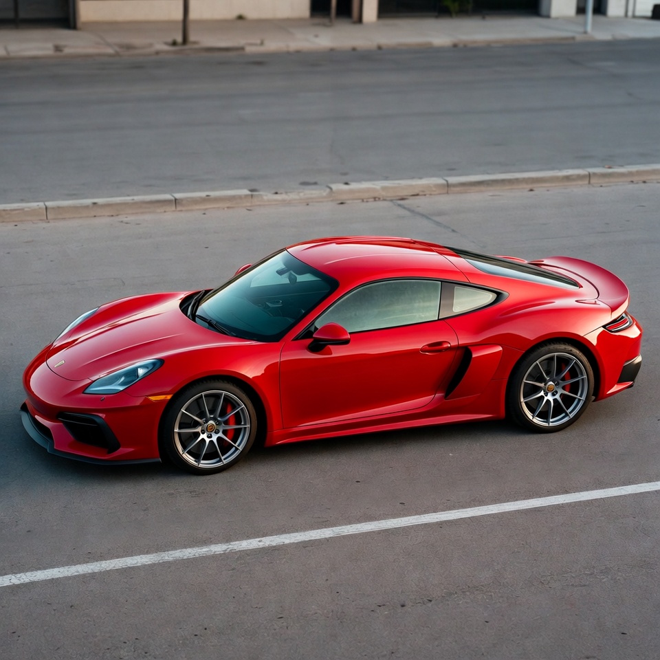 Red Porsche 718 Cayman GT4 RS Parked Red Porsche 718 Cayman GT4 RS Parked