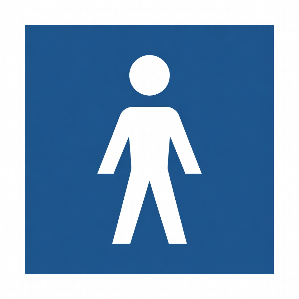 Blue male stick figure icon Blue male stick figure icon