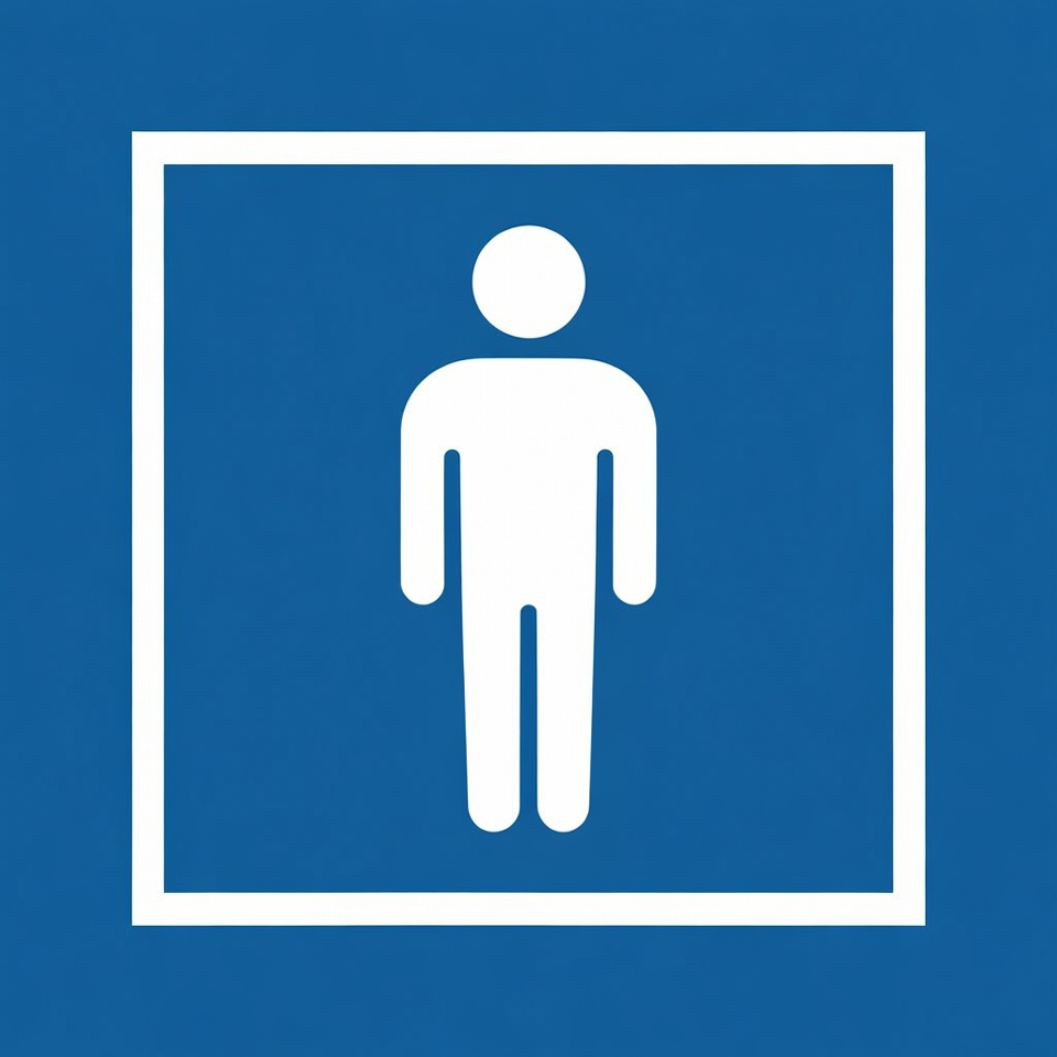 Blue Male Stick Figure Icon Blue Male Stick Figure Icon