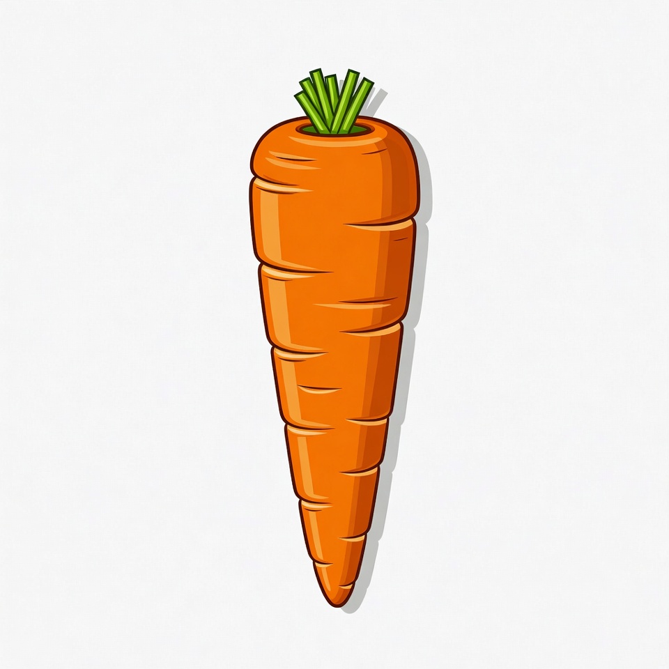 Cartoon carrot with green top Cartoon carrot with green top