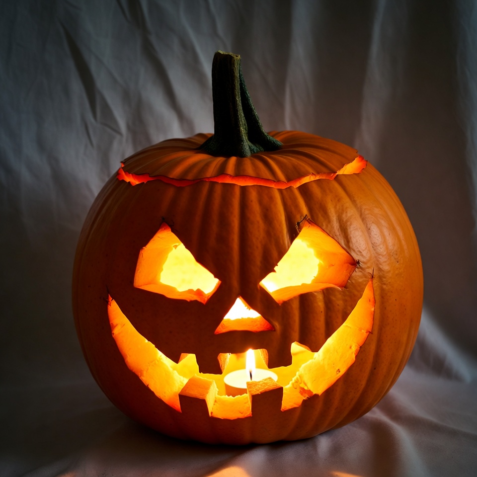 Lit Jack-o'-lantern Pumpkin Lit Jack-o'-lantern Pumpkin