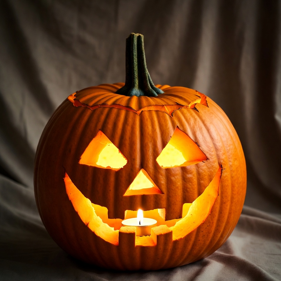 Lit Jack-o'-lantern Pumpkin Lit Jack-o'-lantern Pumpkin